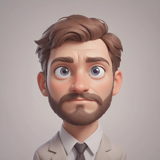 cartoon man with a beard and mustache in a suit