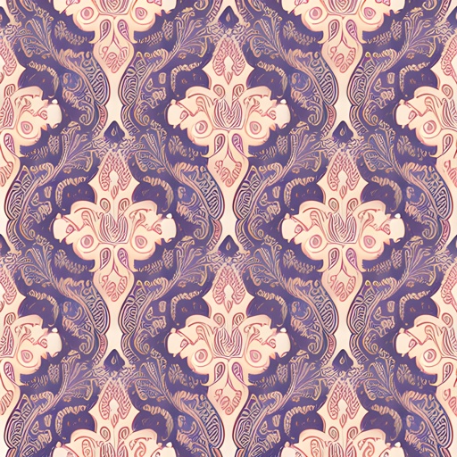 a close up of a purple and pink paisley pattern