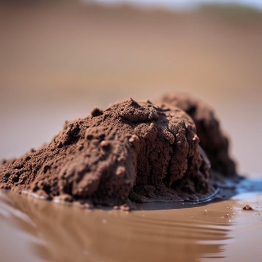 a small pile of dirt on the beach