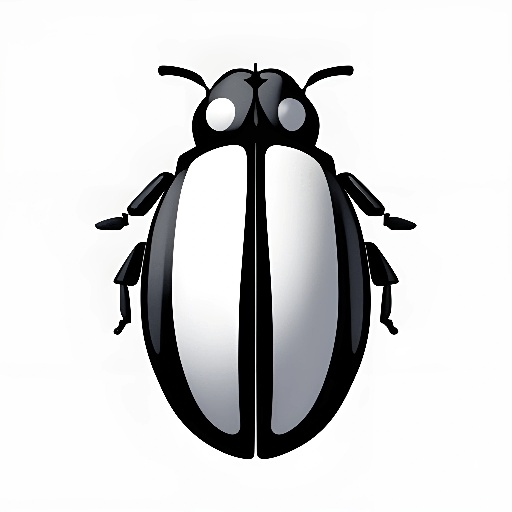 beetle with two eyes and a black body