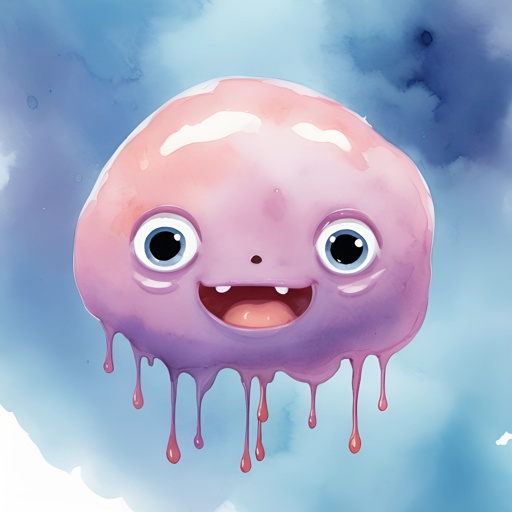 a cartoon jelly with a big smile on it