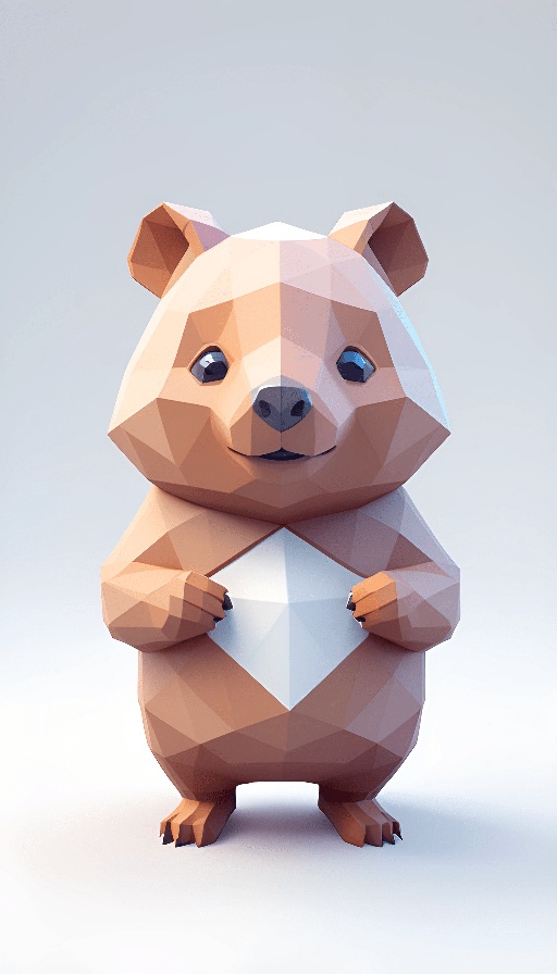 a 3d bear that is holding a paper heart