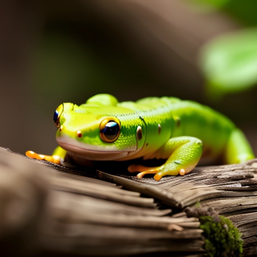 a green frog sitting on a branch with a green background