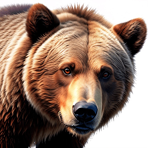 painting of a brown bear with a white background