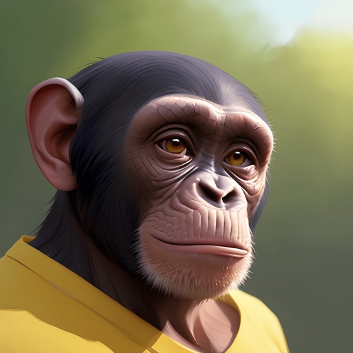 monkey with a yellow shirt and a yellow shirt