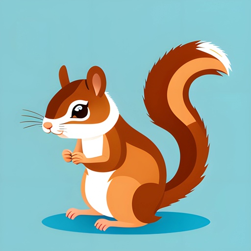 a cartoon squirrel that is standing up with its paws on its chest
