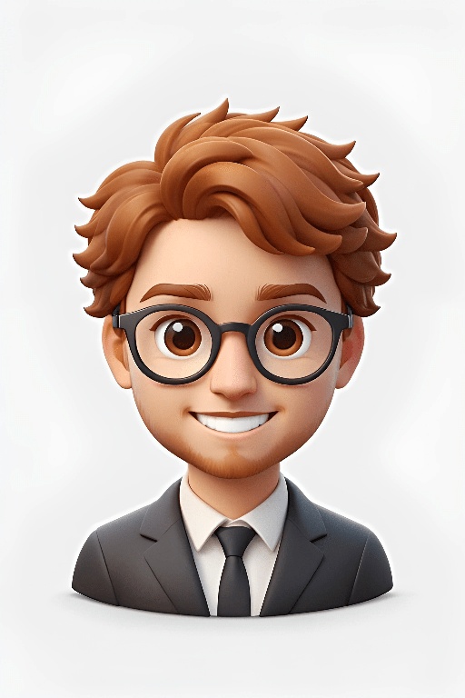 cartoon man with glasses and a suit on