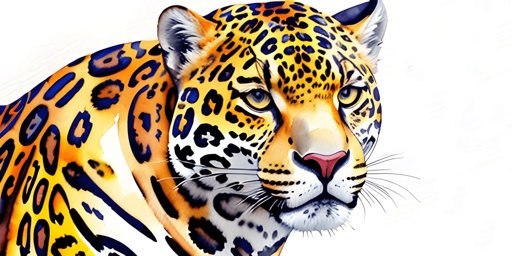 painting of a leopard with a white background