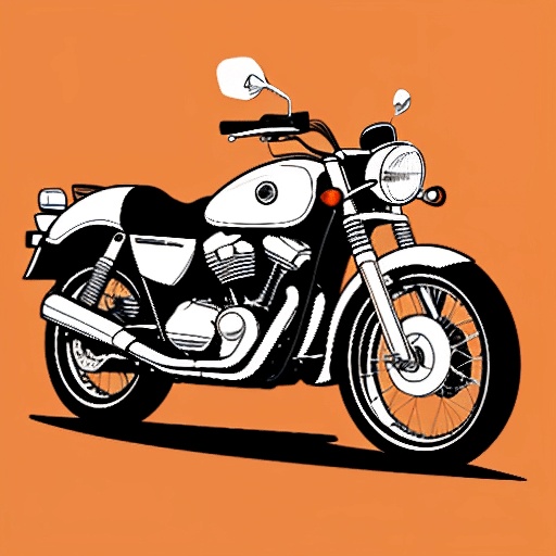 a motorcycle that is parked on an orange background