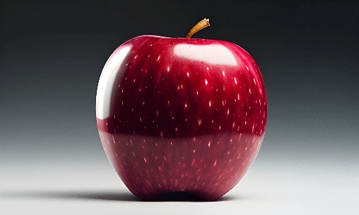 a red apple with a white spot on it