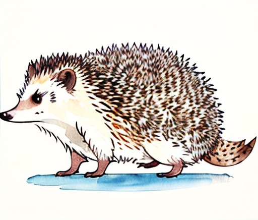 hedgehog with a blue background and a white background