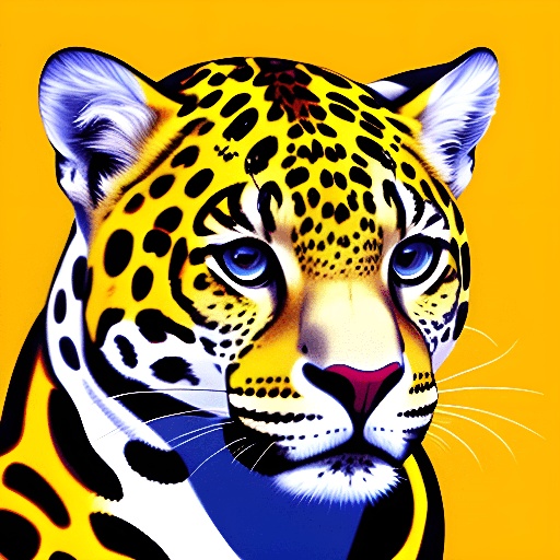 painting of a leopard with a yellow background