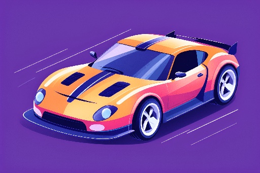 a close up of a car with a purple background