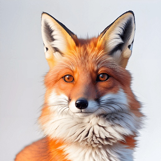 a close up of a red fox with a white face