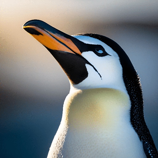 penguin with a black and white beak and orange beak