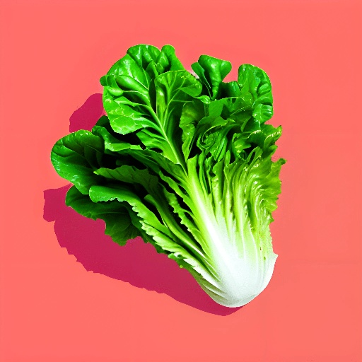 a leafy vegetable on a pink surface