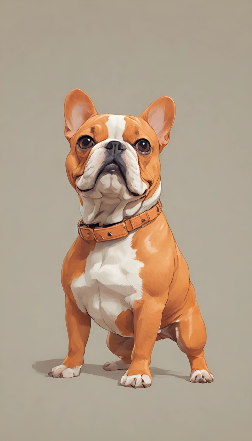painting of a dog with a collar and collar around its neck