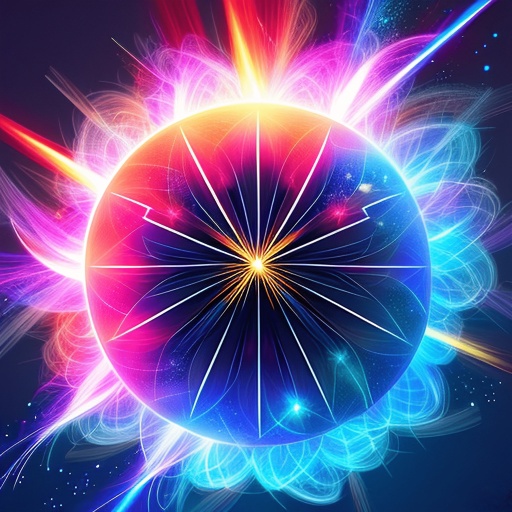 brightly colored abstract design with a starburst in the center