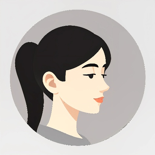 a woman with a ponytail in a circle
