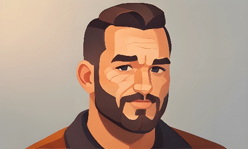 a man with a beard and a mustache in a digital painting