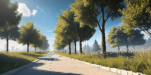 a picture of a road that is lined with trees