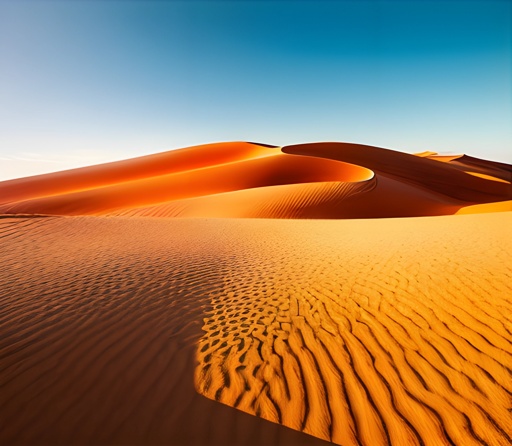 sand dunes in the desert with a clear blue sky