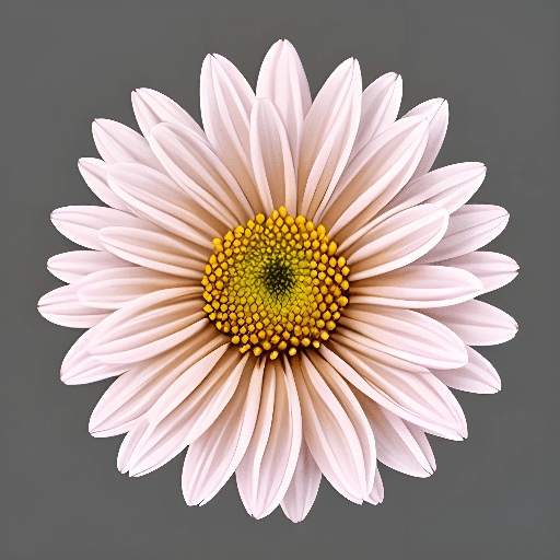 a pink flower with yellow center on a gray background