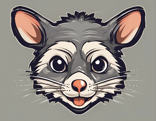 a cartoon rat with a big smile on its face
