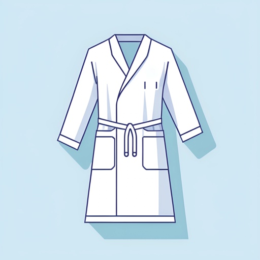 robe with a belt on a blue background