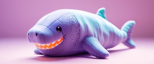 a stuffed dolphin that is laying down on the floor