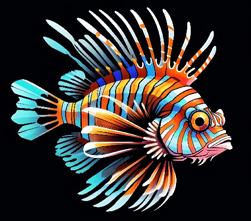 a close up of a fish with colorful stripes on it
