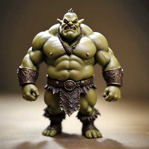 a close up of a toy of a green troll with a chain around his neck