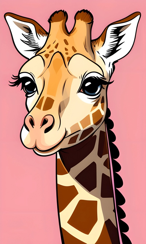 a giraffe with a long neck and a long tongue
