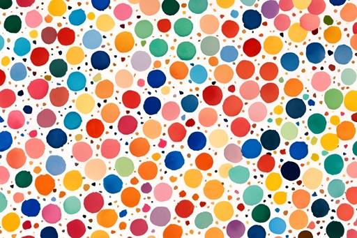 a close up of a colorful pattern of circles and dots