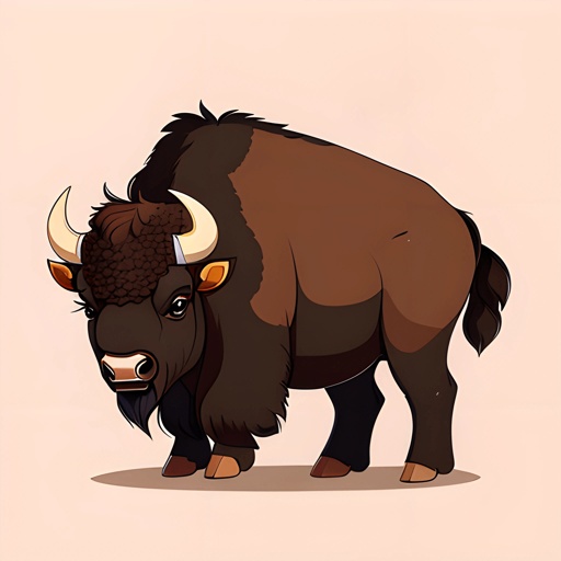 a bison standing in the middle of a plain