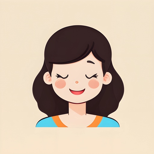 a cartoon of a woman with a smile on her face