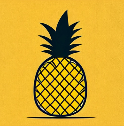 a close up of a pineapple on a yellow background