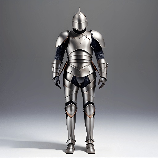 knight in a silver suit standing on a gray surface