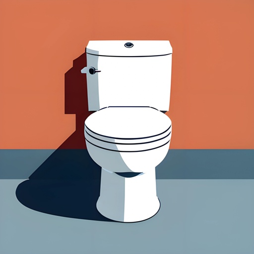 a white toilet sitting in a bathroom with a red wall