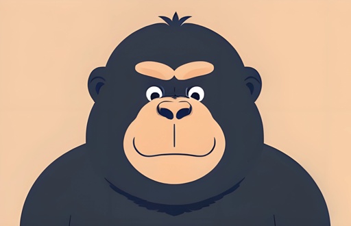 a cartoon gorilla with a big nose and a big nose