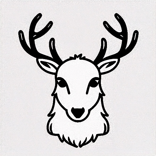 a close up of a deer head with antlers on a white background