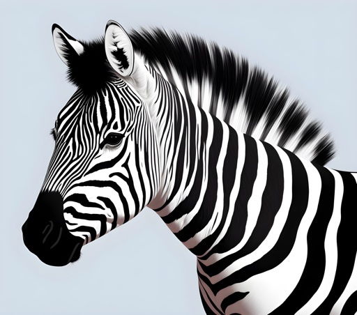 zebra with black and white stripes standing in front of a blue sky