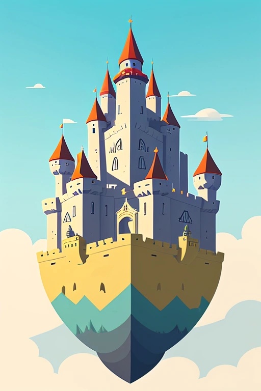 a castle on a floating island with a sky background