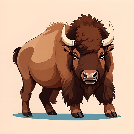 a bison standing in the middle of a plain