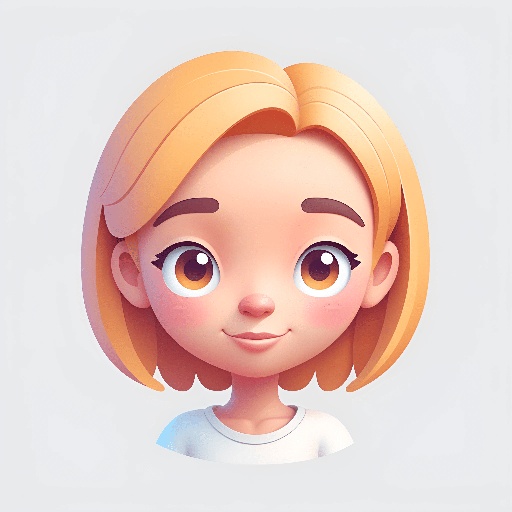 cartoon girl with blonde hair and big eyes in white shirt