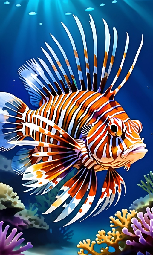 a lionfish that is swimming in the ocean