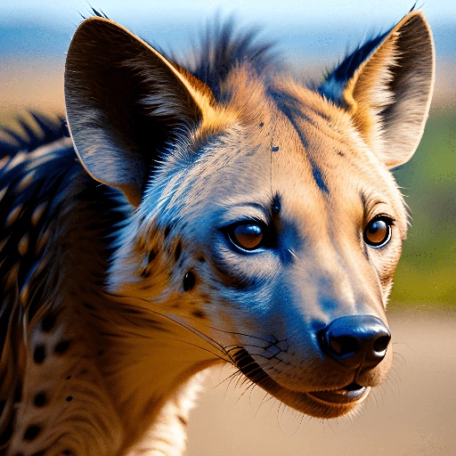 a hyena that is looking at the camera