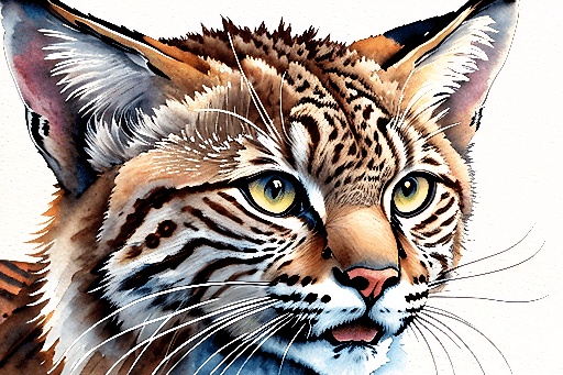 painting of a cat with a white background