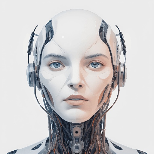a digital image of a woman with headphones on