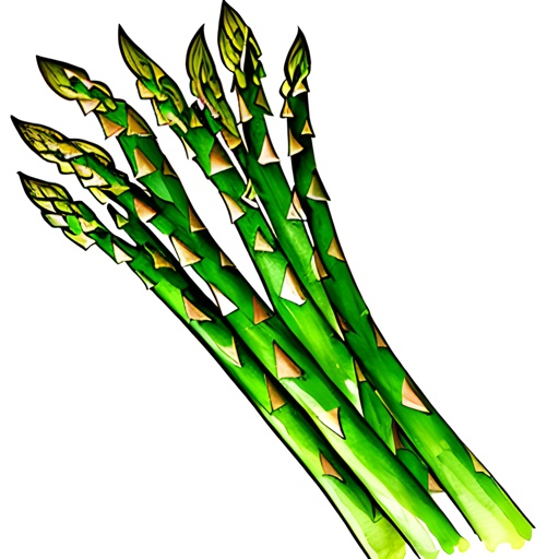 a close up of a bunch of green asparagus spears